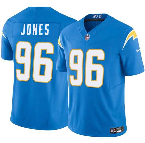 Men & Women & Youth Los Angeles Chargers #96 Naquan Jones Blue 2025 F.U.S.E. Vapor Limited Stitched Jersey